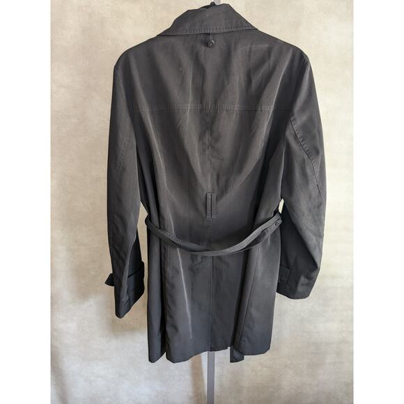 London Fog Womens Solid Black All Season Trench Coat Sz Large - Picture 2 of 12